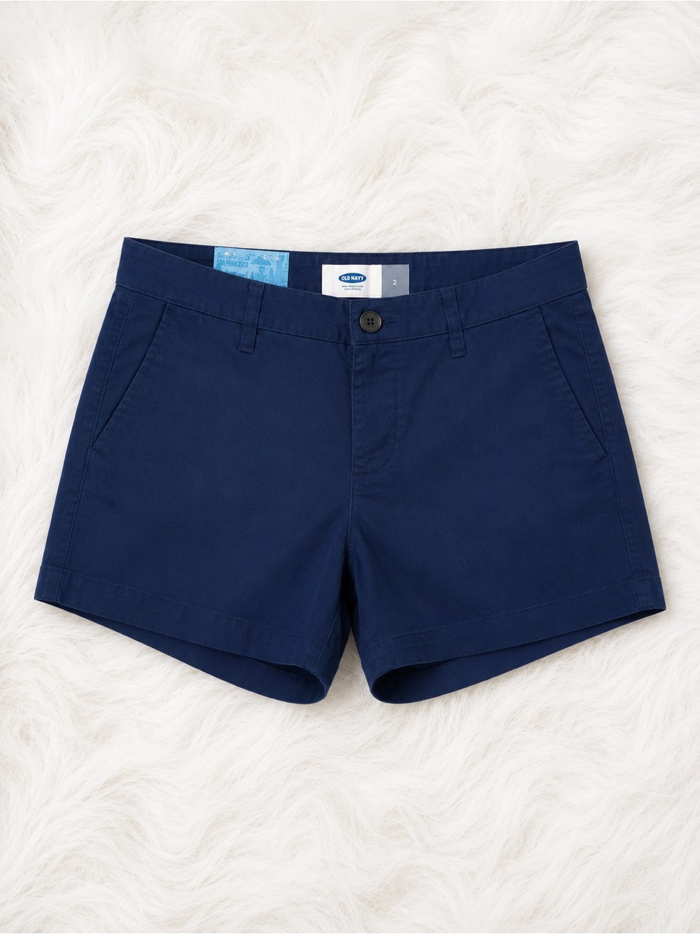 NWT Old Navy Chino Shorts Size 2 Navy Blue 3.5” Inseam Classic Preppy Summer